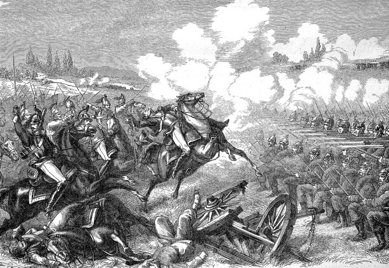 The Battle of Woerth on 6 August 1870 in the Franco-Prussian War near the village of Woerth in Lower Alsace