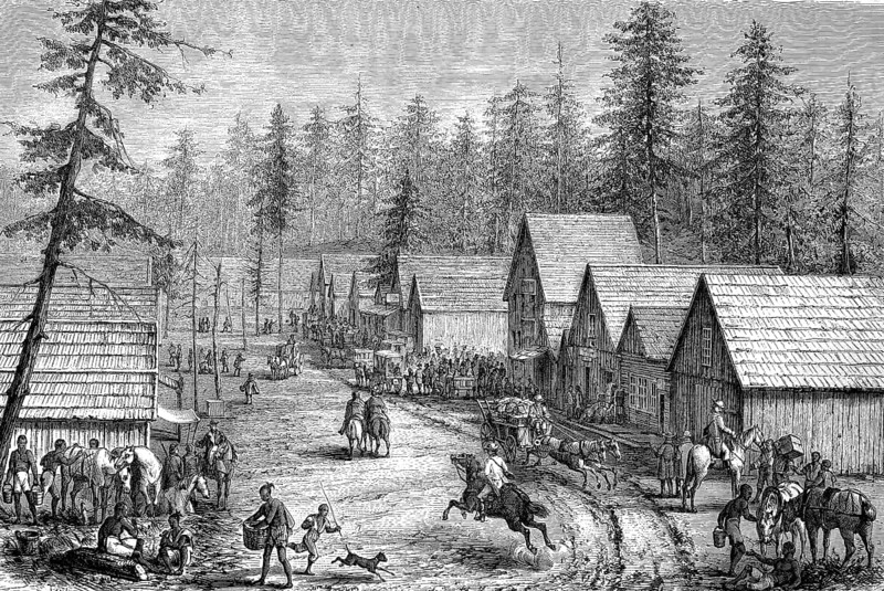 Station and western town of Cisco in California in 1880
