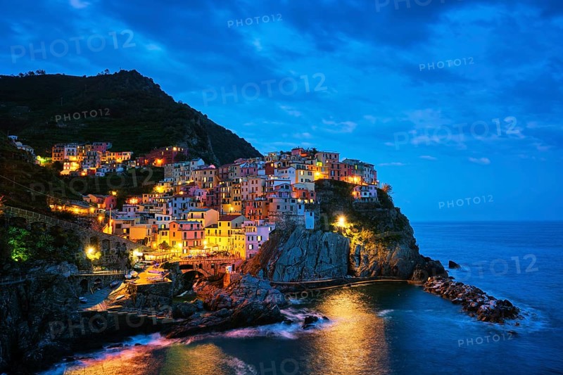 Manarola village popular european italian tourist destination in Cinque Terre National Park UNESCO World Heritage Site
