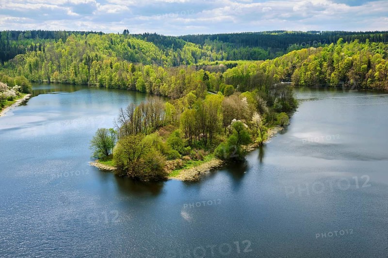 Landscape on the river Saale near Burgk Castle