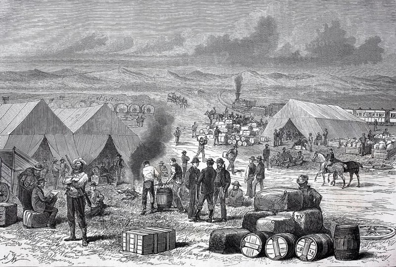 View of Black Buttes Camp circa 1870