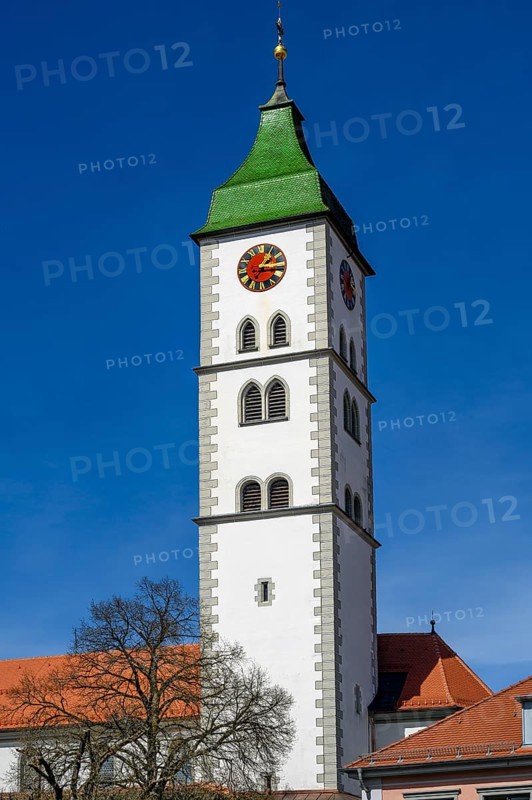 Tower with tower clock of St. Martin's Church