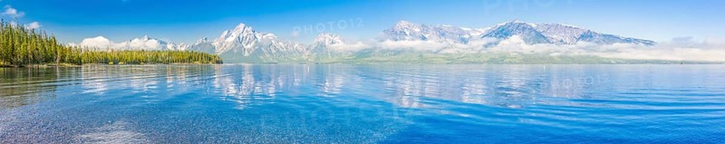 Pano of the grand teton national park mountain range in wyoming