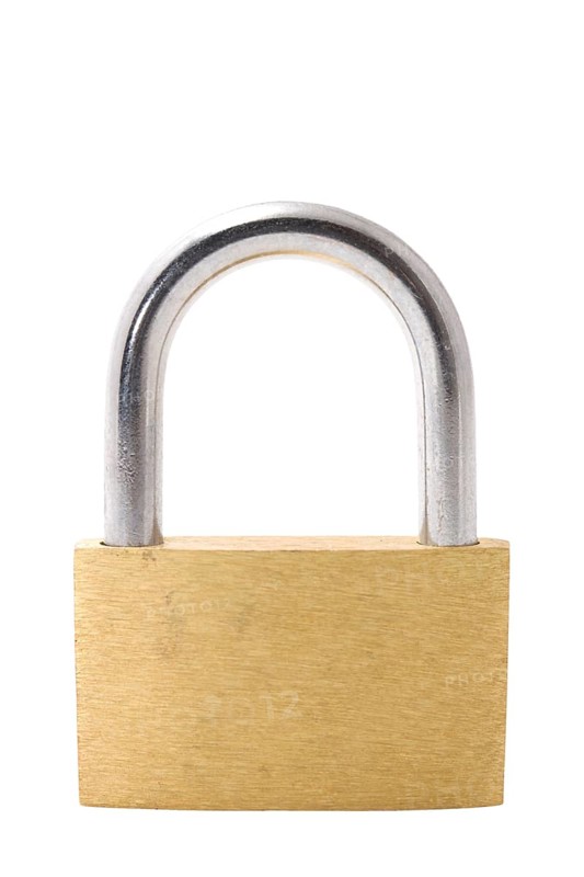 Simple Padlock isolated on white