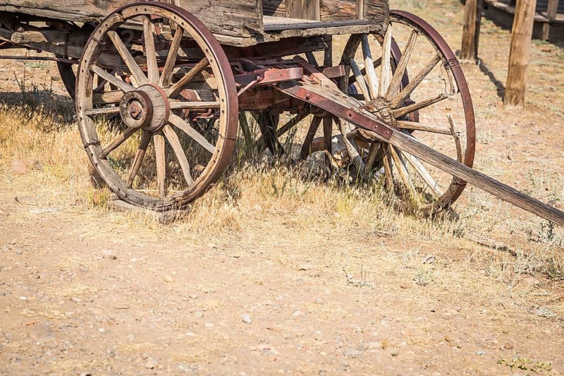 Abstract of vintage antique wood wagons and wheels
