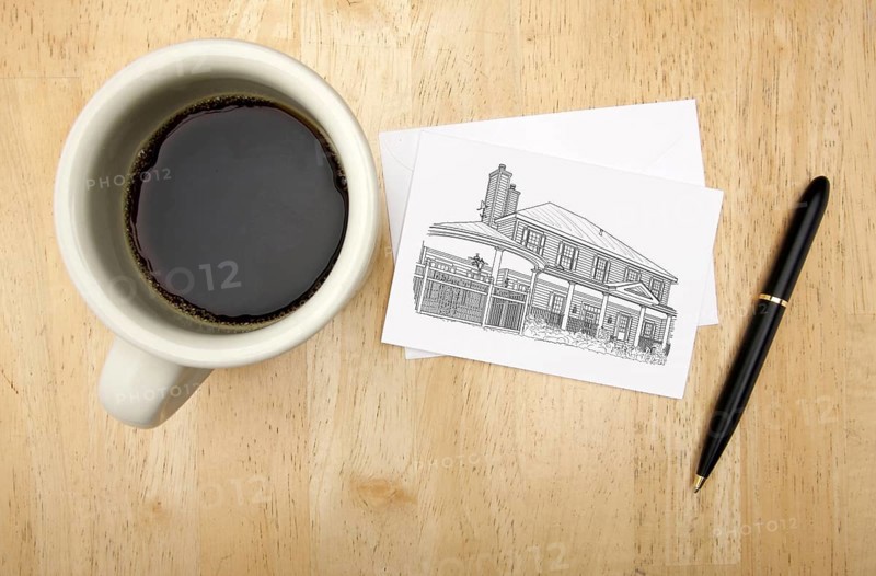 Note card with house drawing