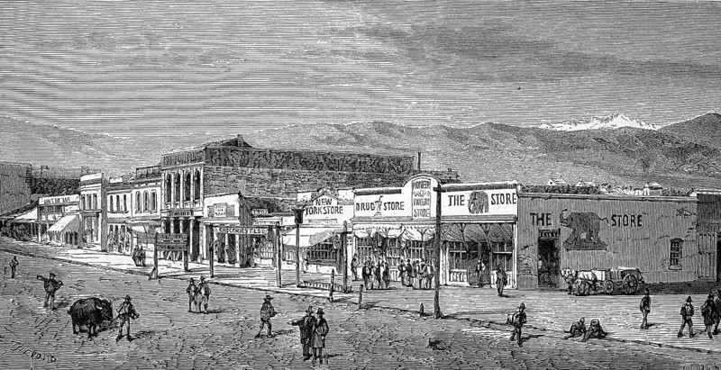 One of the business streets in Salt Lake City circa