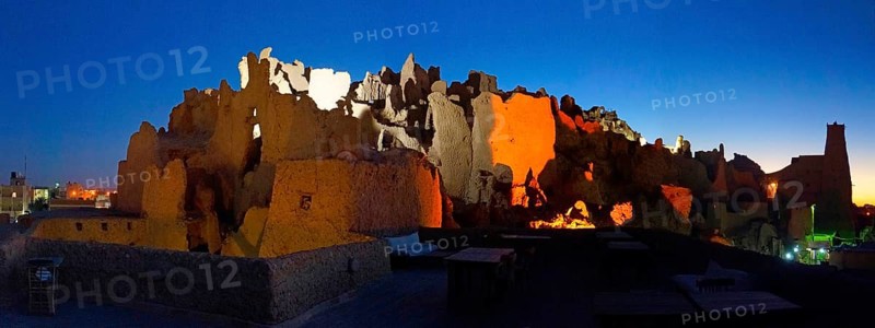 Ruins of the old town of Shali in the evening light