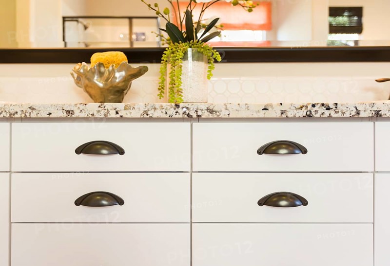 Classic bathroom granite counter top and drawers abstract