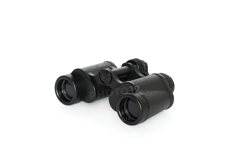Black binoculars isolated on white background
