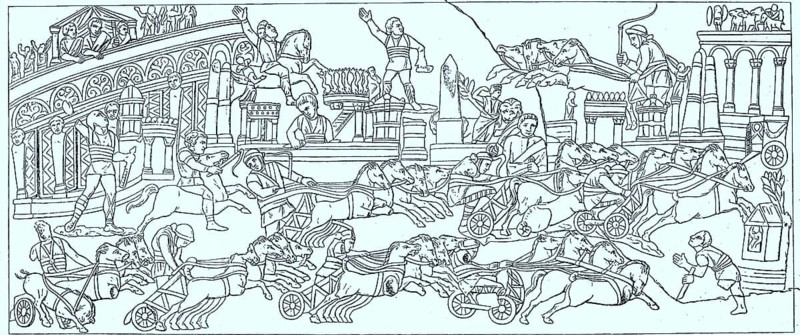 Circus race at the Circus Maximus in Rome