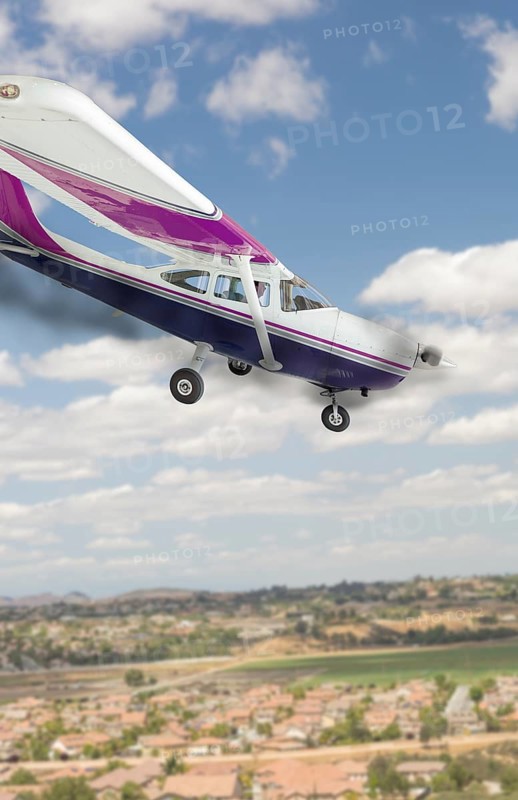 The cessna 172 with smoke coming from the engine heading down