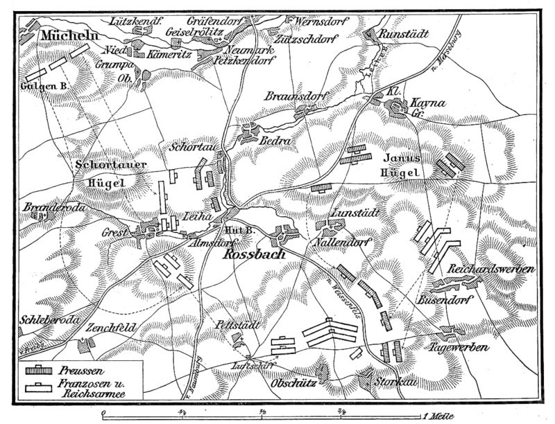 Plan of the Battle of Rossbach near Reichardtswerben in the Electorate of Saxony