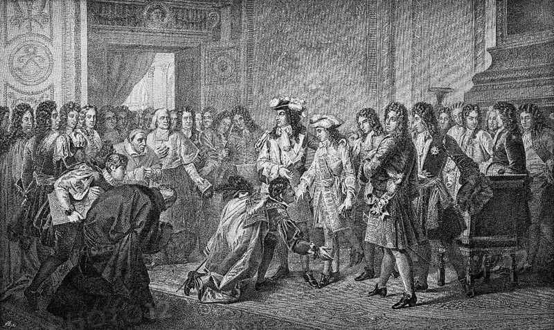 Louis XIV proclaims a grandson Philip as King of Spain