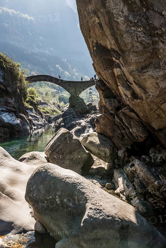 Old Roman bridge Ponte dei Salti over Verzasca
