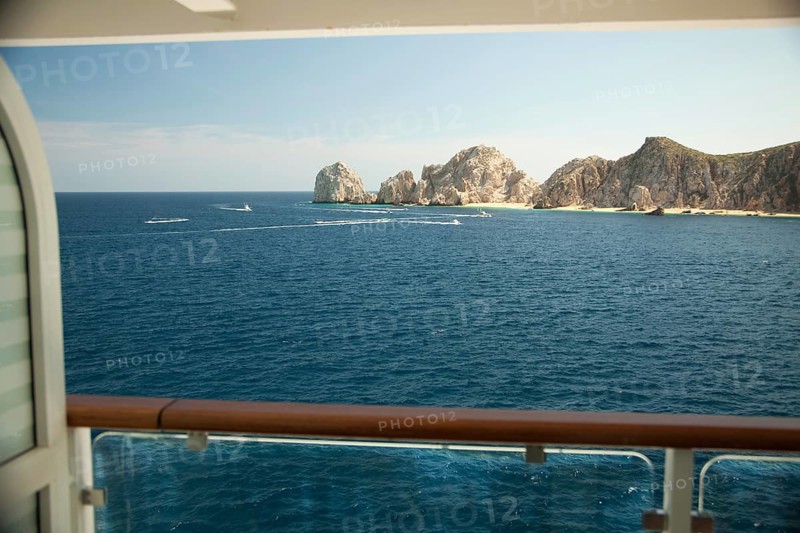 Balcony view on cruise ship at land's end