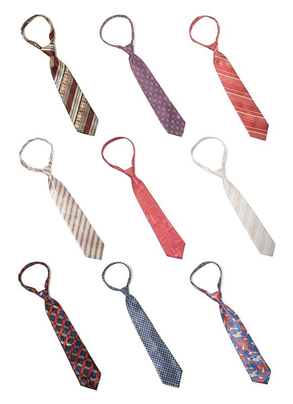 Set of man's ties isolated on white