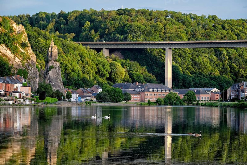 View of picturesque Dinant city over the Meuse river Dinant is a Walloon city and municipality located on the River Meuse