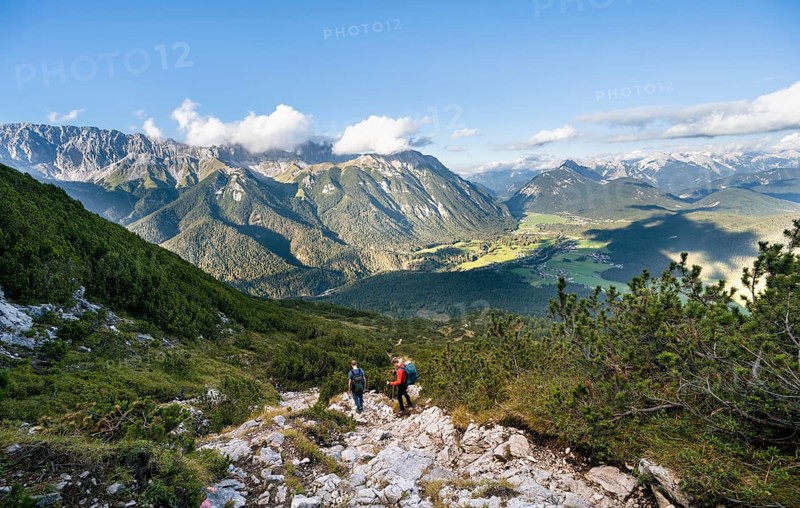 Two hikers on a hiking trail