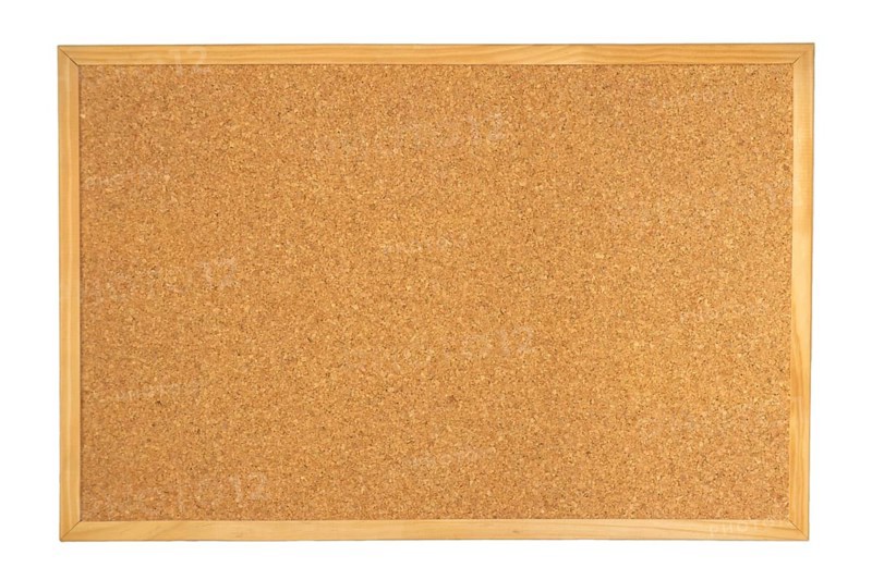 Empty cork board isolated on white background