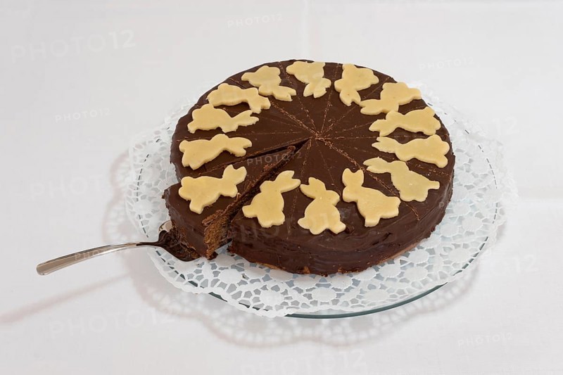 Homemade chocolate cake with cake server