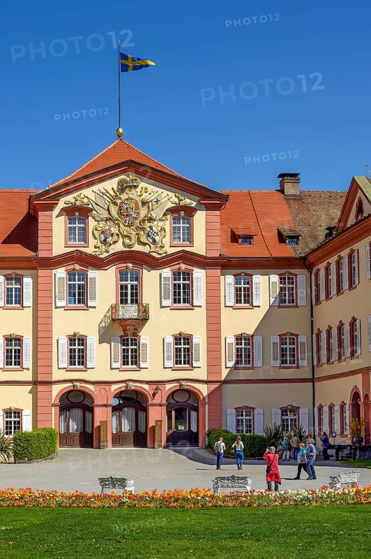 Palace facade with coat of arms
