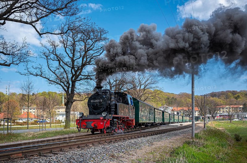 The historic railway Rasender Roland on the holiday island of Ruegen