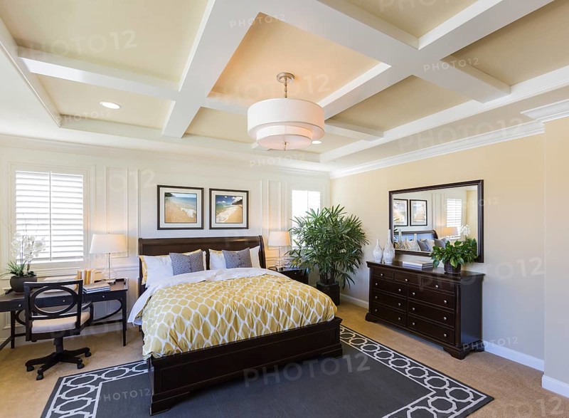 Dramatic interior of A beautiful master bedroom