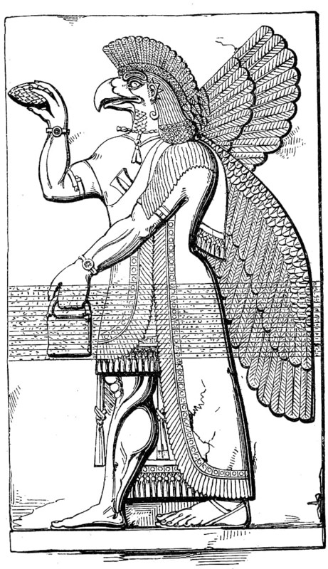 Babylonian good deity in a blessing position