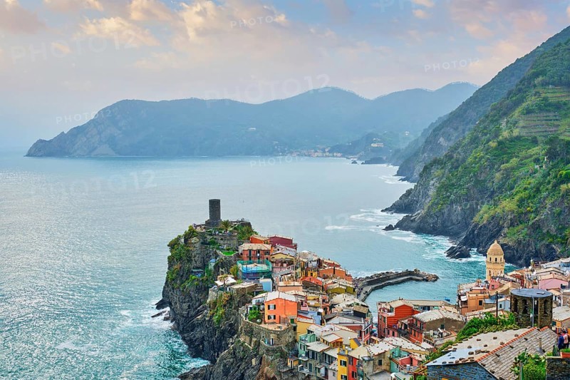 Vernazza village popular tourist destination in Cinque Terre National Park a UNESCO World Heritage Site