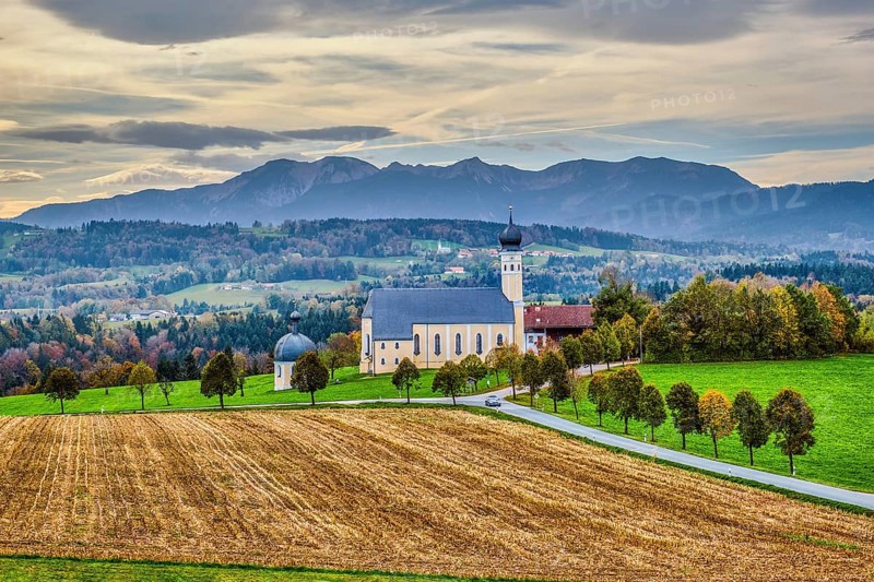 Biew of Bavaria autumn countryside rural scene