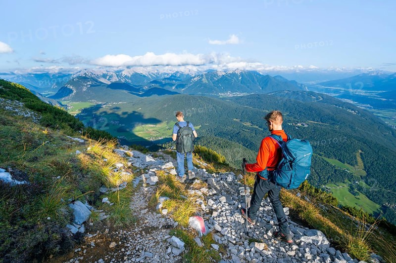 Two hikers on a hiking trail
