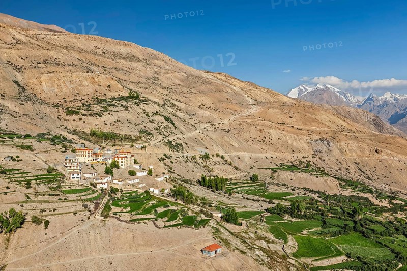 New Dhankar gompa monastery and Dhankar village