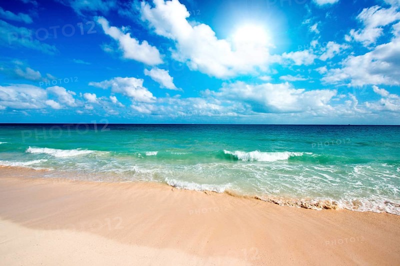 Beautiful beach and waves of Caribbean Sea