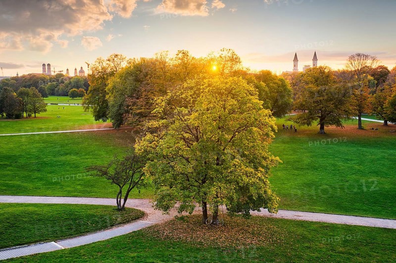 Golden autumn fall October in famous Munich relax place