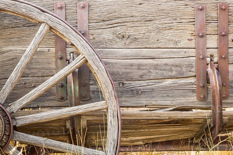 Abstract of vintage antique wood wagon parts