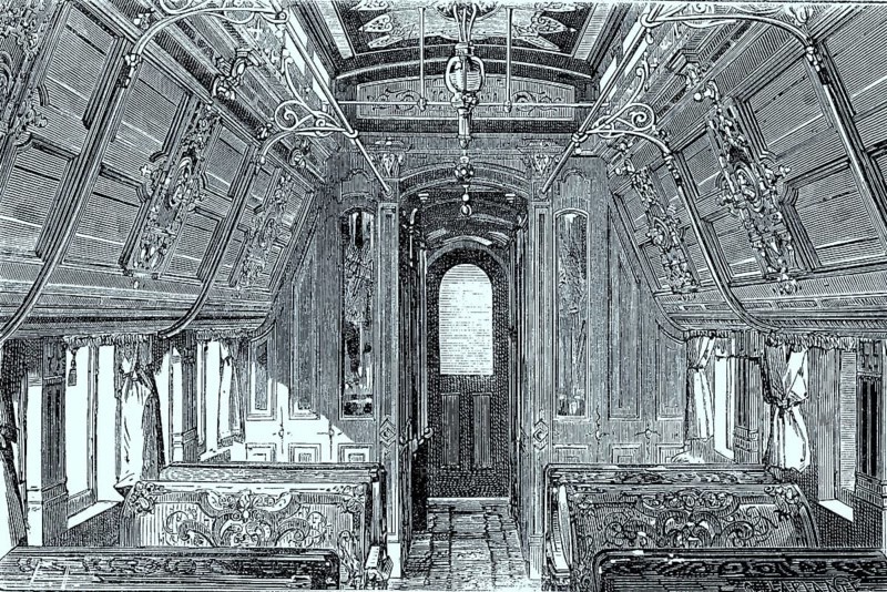Luxurious Sleeping Car of the American Railroad