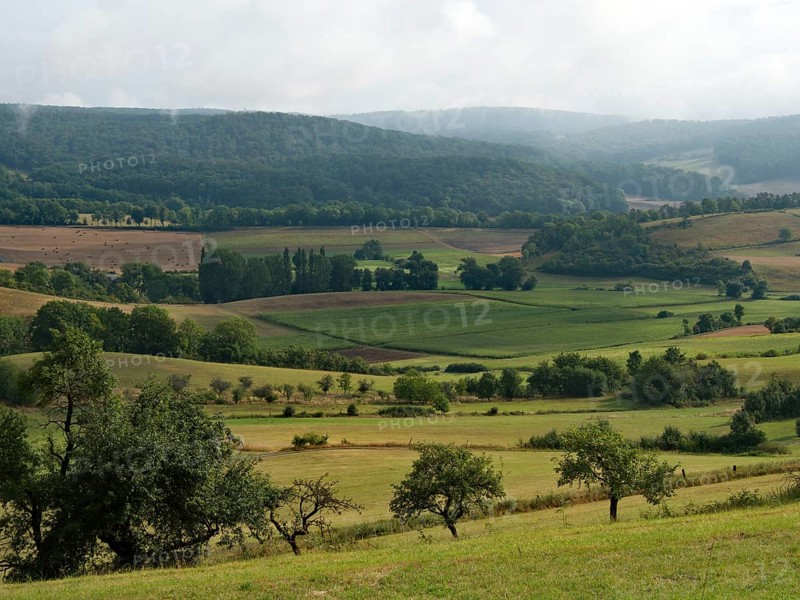 Landscape along the Luederbach. Geo-Naturpark Frau-Holle-Land