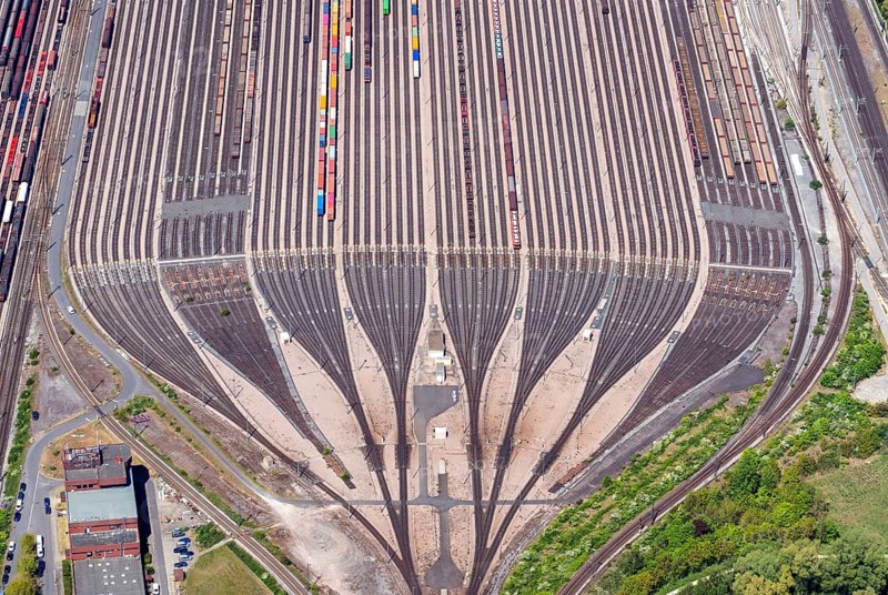 Aerial view of Maschen marshalling yard