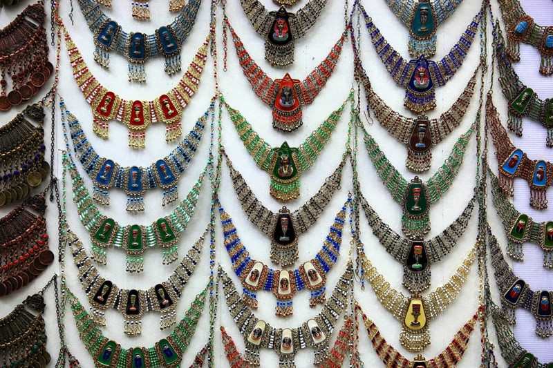 Jewellery in a souvenir shop in Esna