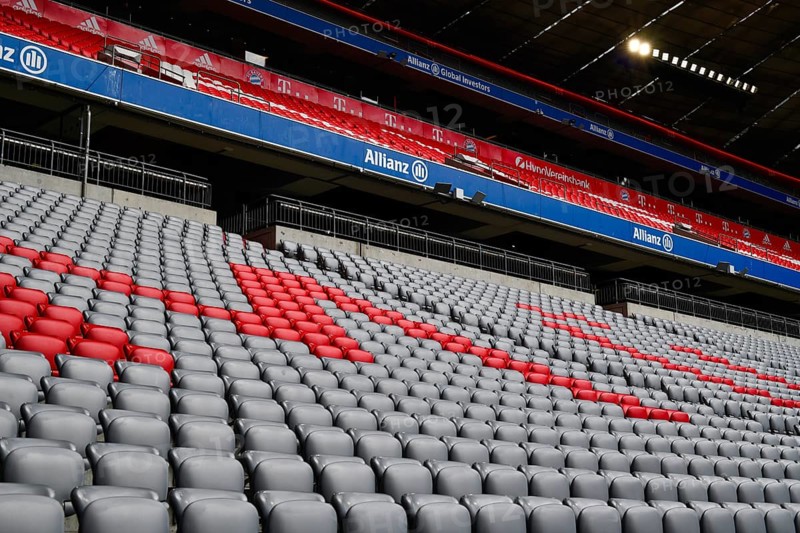 Empty grandstand seats