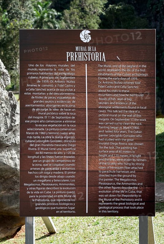 Information board on the Mural de la Prehistoria