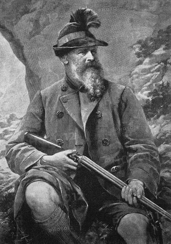 Prinzregent Luitpold von Bayern als Jaeger mir Flinte