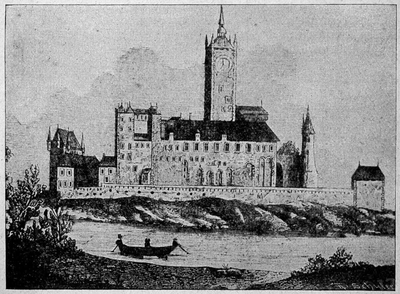 Die Kaiserpfalz zu Kaiserswerth am Rhein vor der Zerstoerung durch die Franzosen im Jahre 1794