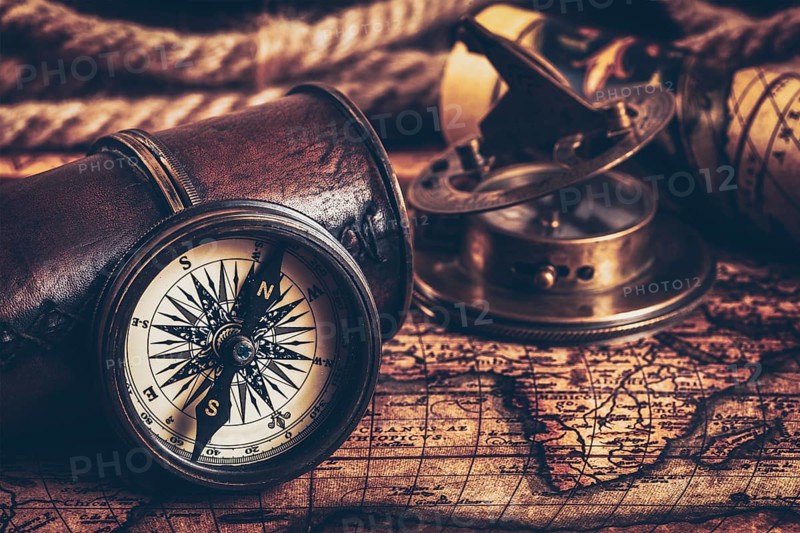 Travel geography navigation concept still life background