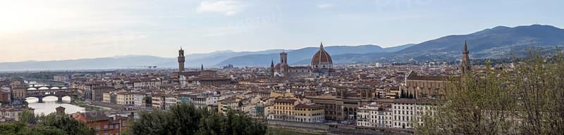 View of Florence in front of sunset from Piazzale Michelangelo