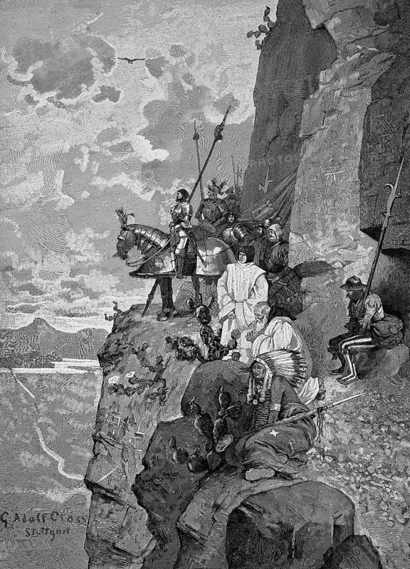 Ferdinand Cortez sieht das Tal von Mexiko