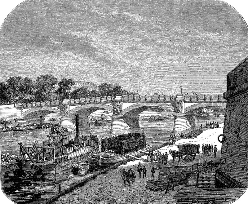 The Pont des Invalides Bridge in Paris circa 1870