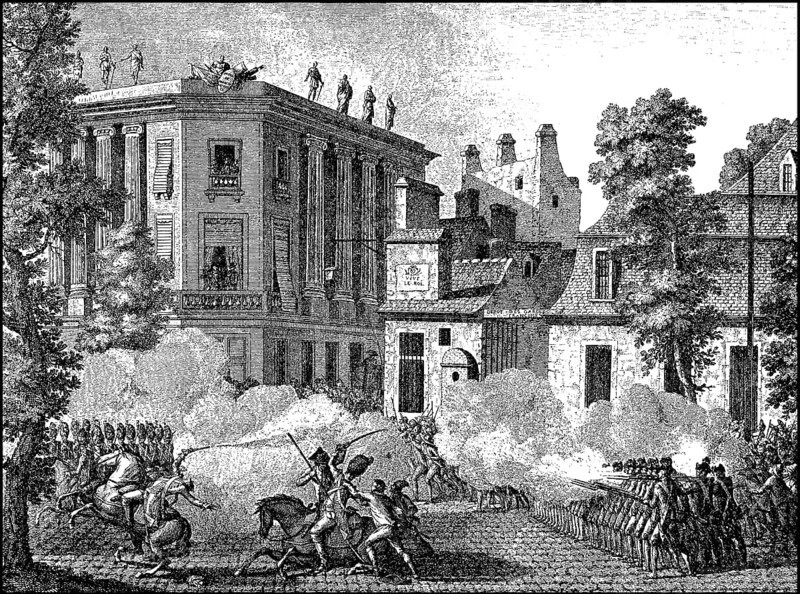French troops firing at the Royal-Allemand regiment