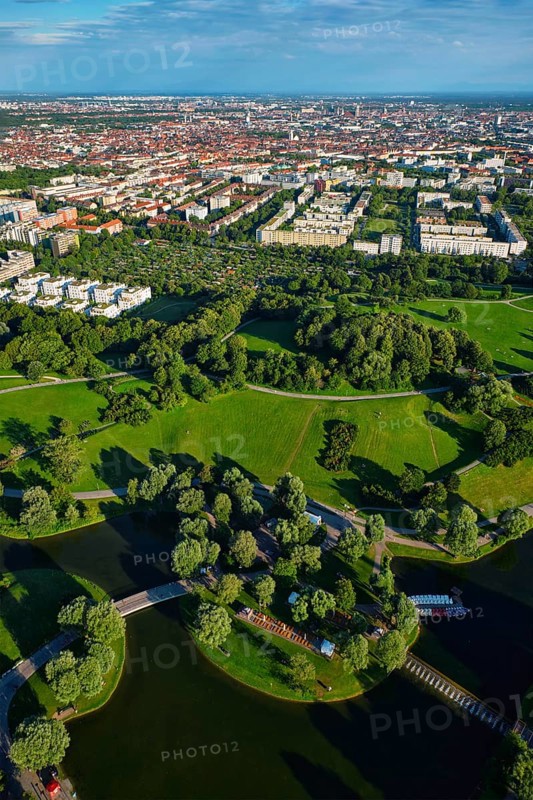 Aerial view of Olympiapark from Olympiaturm